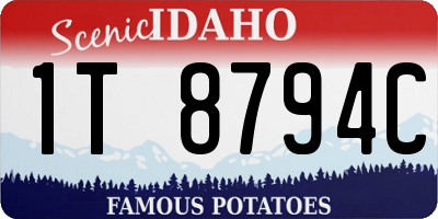ID license plate 1T8794C