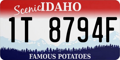 ID license plate 1T8794F