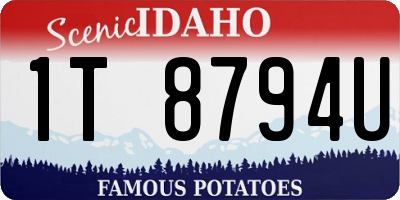 ID license plate 1T8794U