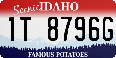 ID license plate 1T8796G