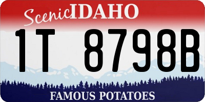 ID license plate 1T8798B