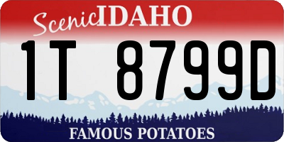 ID license plate 1T8799D