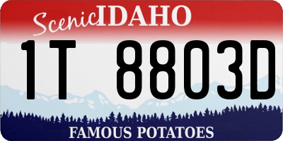 ID license plate 1T8803D