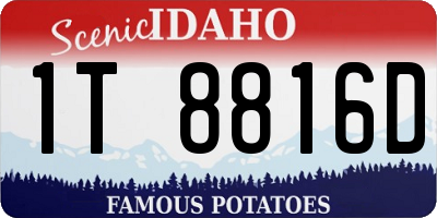 ID license plate 1T8816D