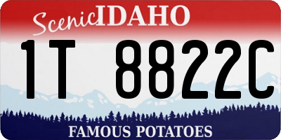 ID license plate 1T8822C