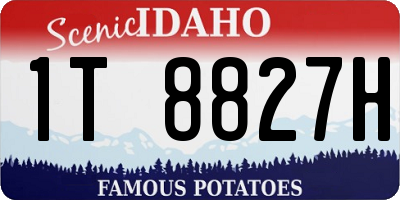 ID license plate 1T8827H