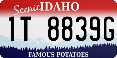 ID license plate 1T8839G