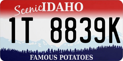 ID license plate 1T8839K