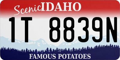 ID license plate 1T8839N