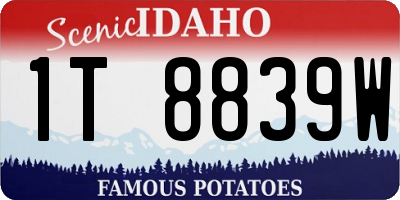 ID license plate 1T8839W