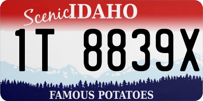 ID license plate 1T8839X