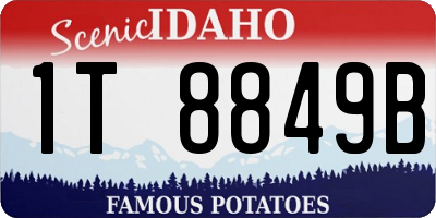 ID license plate 1T8849B