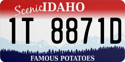 ID license plate 1T8871D