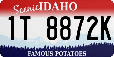 ID license plate 1T8872K