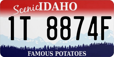 ID license plate 1T8874F