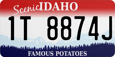 ID license plate 1T8874J