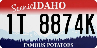 ID license plate 1T8874K