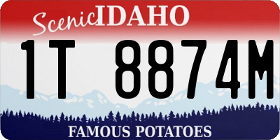 ID license plate 1T8874M