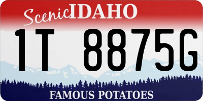 ID license plate 1T8875G