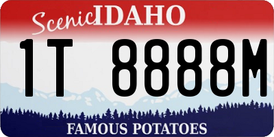ID license plate 1T8888M