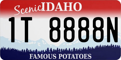 ID license plate 1T8888N