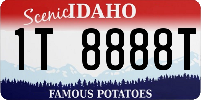 ID license plate 1T8888T