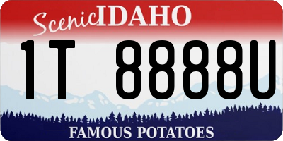 ID license plate 1T8888U