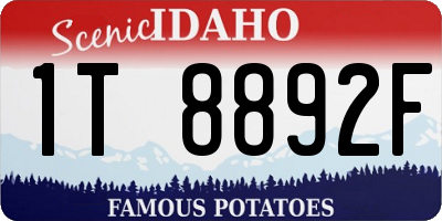 ID license plate 1T8892F