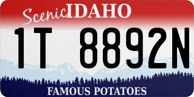 ID license plate 1T8892N