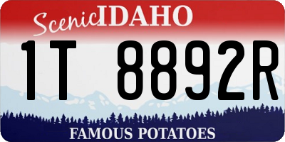 ID license plate 1T8892R