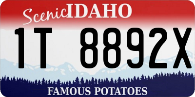 ID license plate 1T8892X
