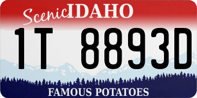ID license plate 1T8893D