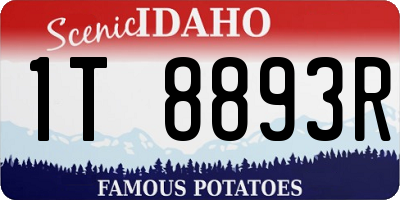 ID license plate 1T8893R