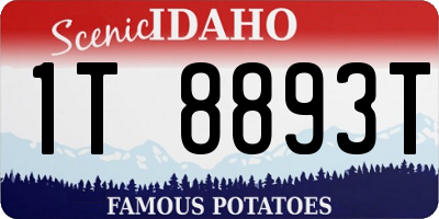 ID license plate 1T8893T