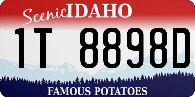 ID license plate 1T8898D