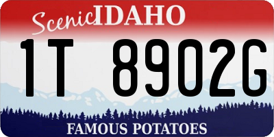 ID license plate 1T8902G