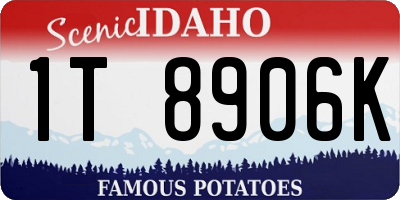ID license plate 1T8906K