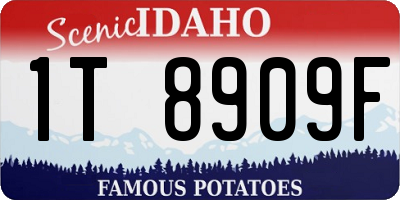 ID license plate 1T8909F