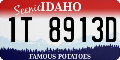 ID license plate 1T8913D
