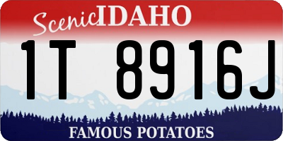 ID license plate 1T8916J