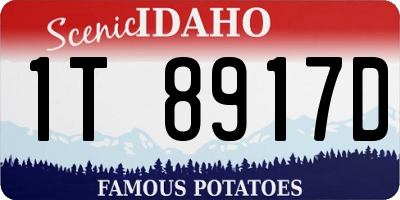 ID license plate 1T8917D