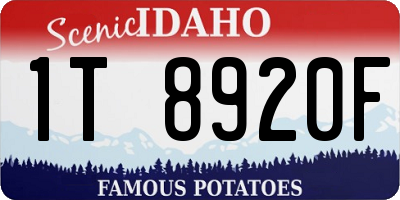 ID license plate 1T8920F