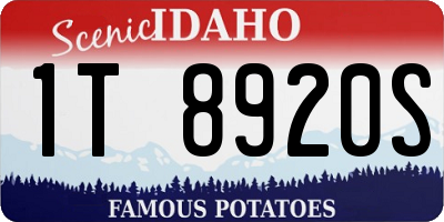 ID license plate 1T8920S