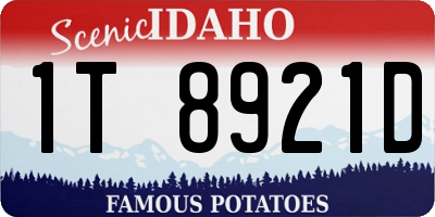 ID license plate 1T8921D