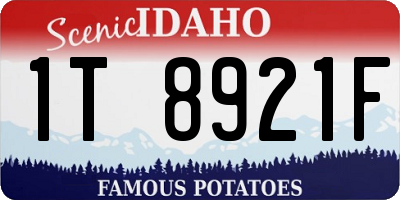 ID license plate 1T8921F