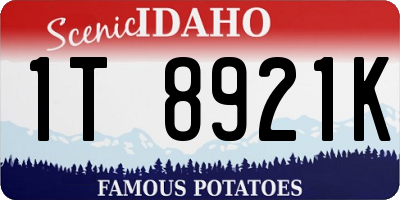 ID license plate 1T8921K