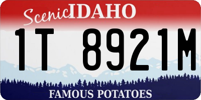 ID license plate 1T8921M