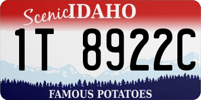 ID license plate 1T8922C