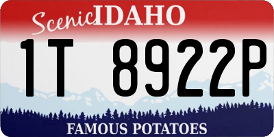 ID license plate 1T8922P