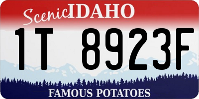 ID license plate 1T8923F